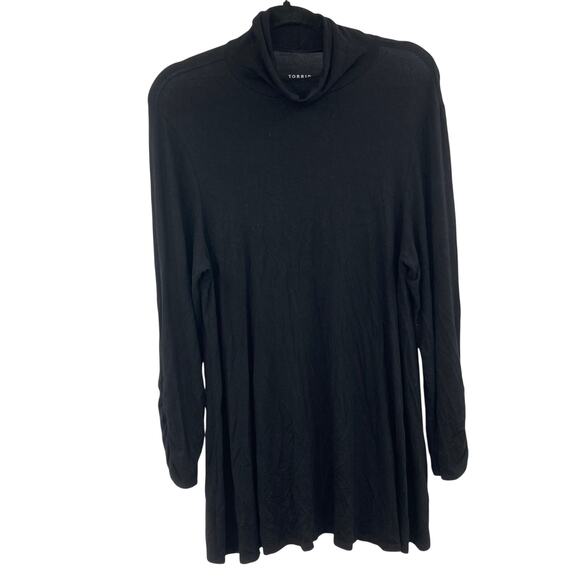 Torrid Super Soft Jersey Knit Black Mock Neck Long Sleeve Tunic Women’s 1X - Picture 1 of 8